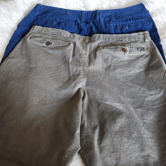 GAP Khaki Shorts Men's 42 Chino Flat Front Cotton Stretch Classic‎ Length 9" - Picture 10 of 11